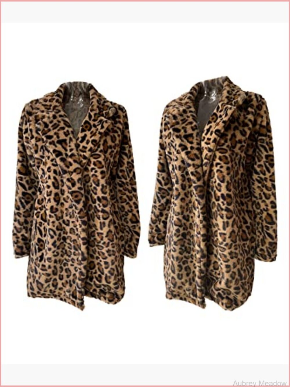 Faux Fur Coat with Lapel Collar, Side Pockets, Open Front - Picture 6 of 6